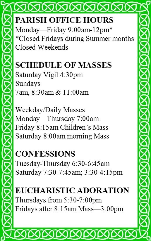 presentation catholic church mass times